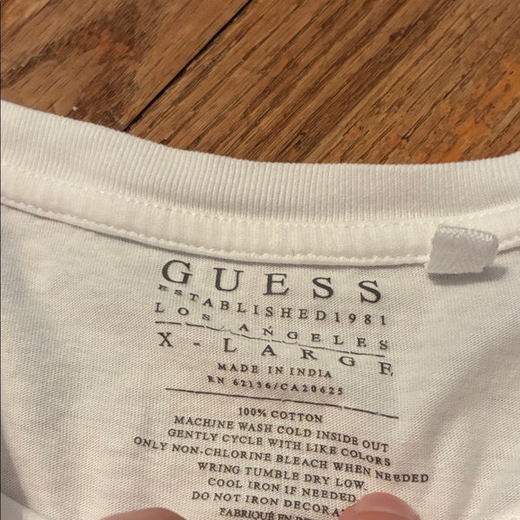 Guess White Tee with Black Abstract Design - Picture 2 of 8